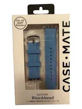 Case-Mate Apple Watch Band Blue Silicone Series 1-10 SE All Sizes Sport Strap